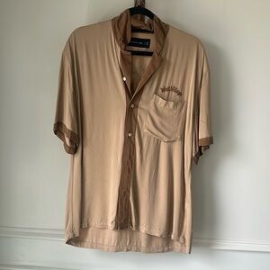 Abercrombie & Fitch brown button down short sleeve shirt size M